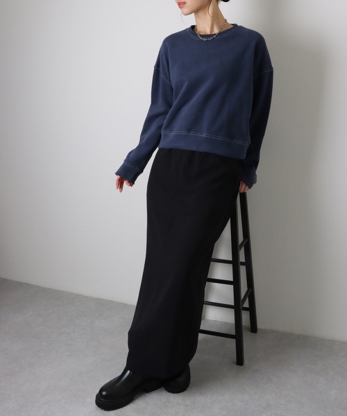 LAULEN（ローレン）の「crew neck drop shoulder sweat /クルーネック ドロップショルダー スウェット プルオーバー（スウェット・レディース・グレー/ネイビー/ピンク/グリーン・FREE）」の15枚目の写真