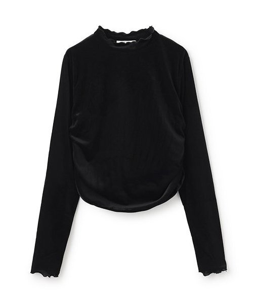 Mi-je(ミジェ)の「シアーベロアトップス【韓国ファッション】(Tシャツ/カットソー・レディース・ブラック/アイボリー/ネイビー/ピンク・M/S)」の16枚目の写真