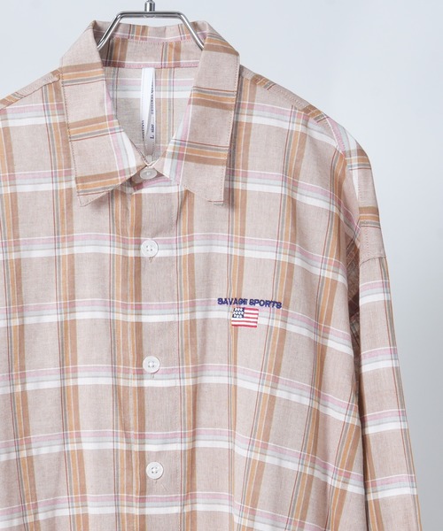【セール】one point embroidery madras check shirt/ワンポイント 刺繍 マドラスチェックシャツ(シャツ/ブラウス)|Starting Over(スターティングオーバー)