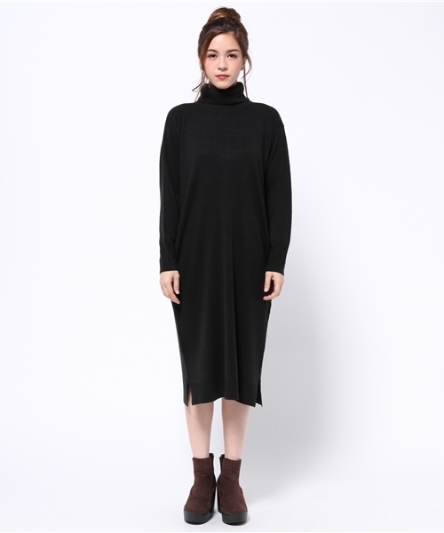 SLY（スライ）の「タートルHG LONG OP-S（ワンピース・レディース・ブラック/トップグレー/オフホワイト/ブラウン・1/2）」の5枚目の写真