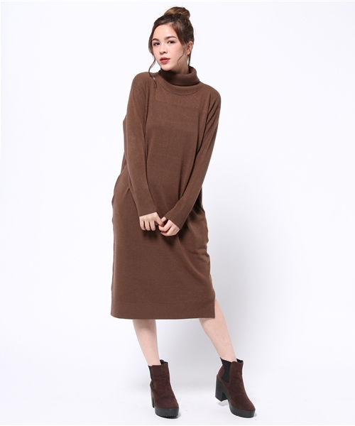 SLY（スライ）の「タートルHG LONG OP-S（ワンピース・レディース・ブラック/トップグレー/オフホワイト/ブラウン・1/2）」の13枚目の写真