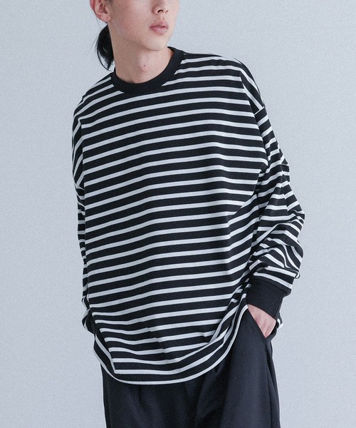 MDR(エムディアール)の「ボリュームシルエットロンT(Tシャツ/カットソー・メンズ・オフホワイト/ブラック系その他/グリーン/ブラック・L/M)」の3枚目の写真
