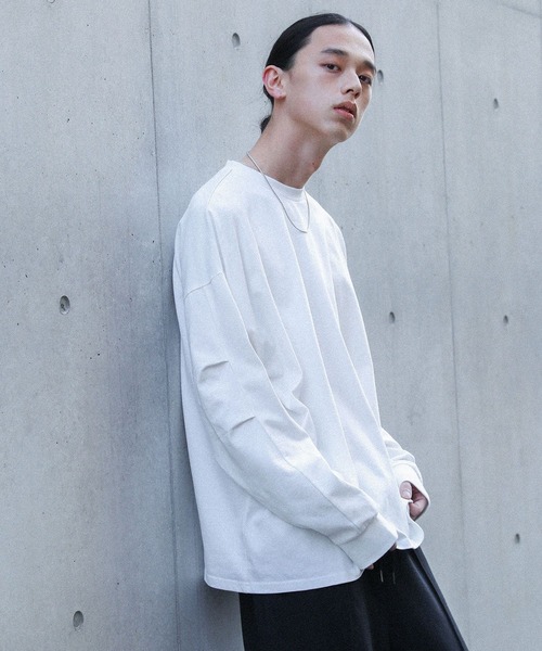 MDR(エムディアール)の「ボリュームシルエットロンT(Tシャツ/カットソー・メンズ・オフホワイト/ブラック系その他/グリーン/ブラック・L/M)」の2枚目の写真