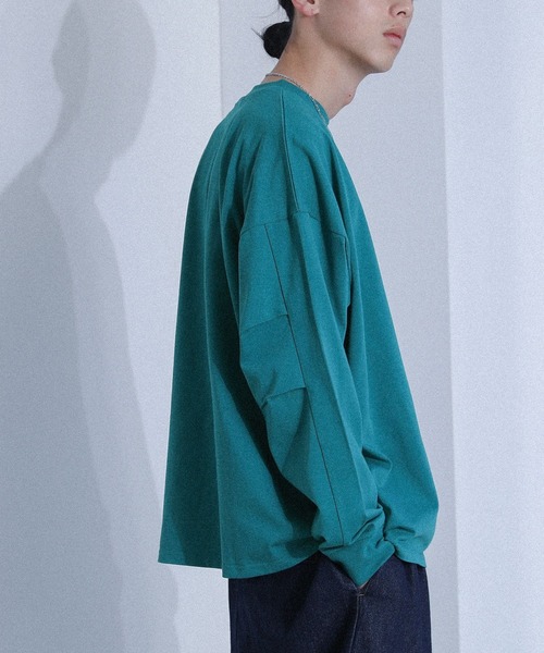 MDR(エムディアール)の「ボリュームシルエットロンT(Tシャツ/カットソー・メンズ・オフホワイト/ブラック系その他/グリーン/ブラック・L/M)」の15枚目の写真