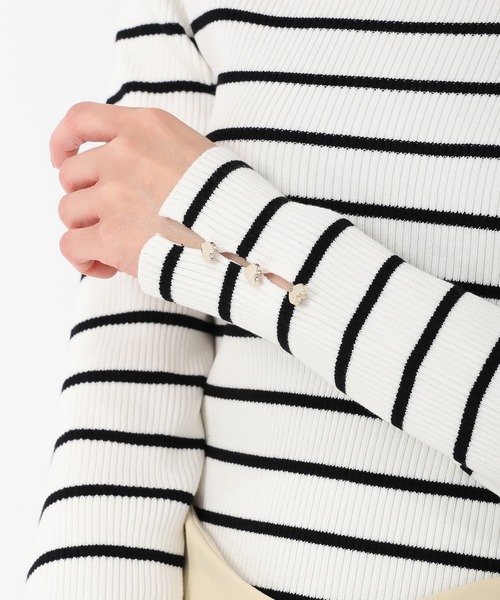 MISCH MASCH（ミッシュマッシュ）の「ハート釦リブニット（ニット/セーター・レディース・ホワイト/ライトグレー/ブルー/ホワイト×ブラック/ブラック・ﾌﾘ-）」の19枚目の写真