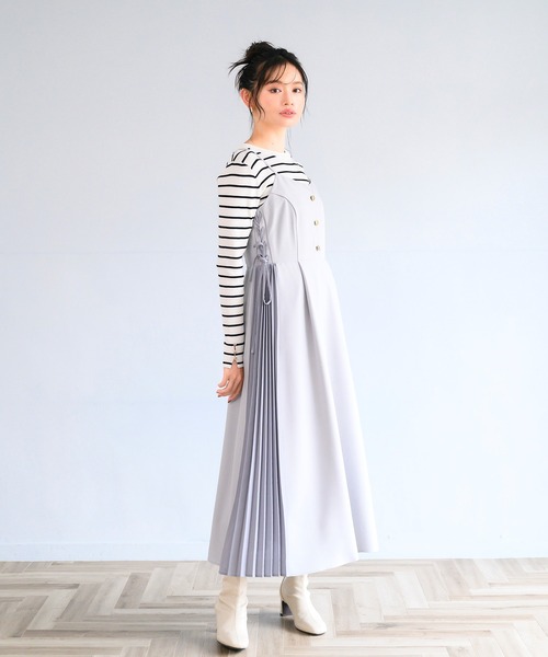 MISCH MASCH（ミッシュマッシュ）の「ハート釦リブニット（ニット/セーター・レディース・ホワイト/ライトグレー/ブルー/ホワイト×ブラック/ブラック・ﾌﾘ-）」の9枚目の写真