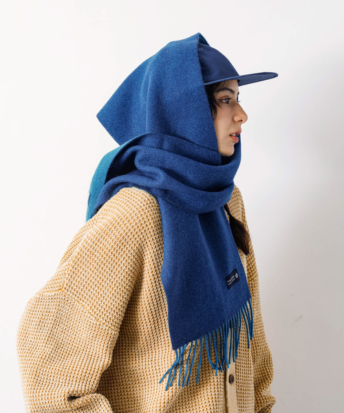 リバーシブルヘリンボーンマフラー/バイカラー/ウール100％（マフラー）｜MYSELF ABAHOUSE（マイセルフアバハウス）