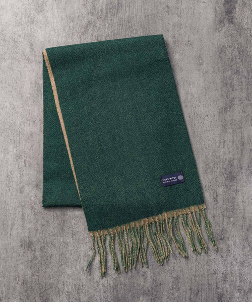 リバーシブルヘリンボーンマフラー/バイカラー/ウール100％（マフラー）｜MYSELF ABAHOUSE（マイセルフアバハウス）