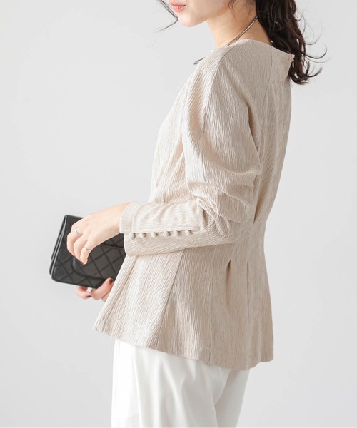 SUGAR BISKET(シュガービスケット)の「ウエストタック パフスリーブトップス(Tシャツ/カットソー・レディース・ホワイト/ブラック/ベージュ・L/M)」の11枚目の写真