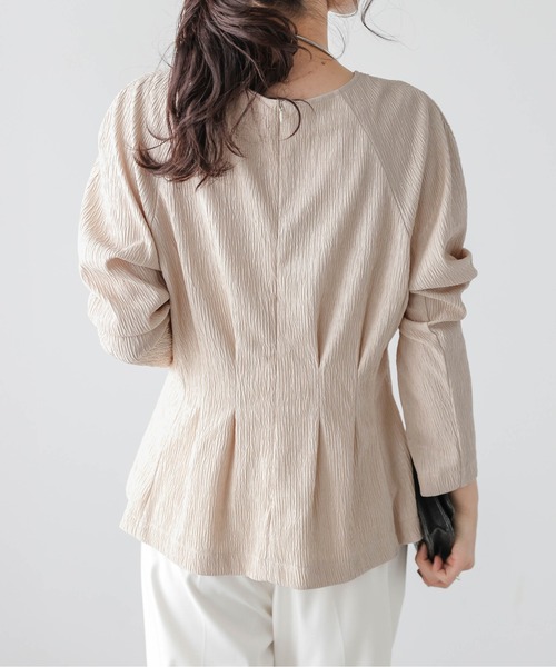 SUGAR BISKET(シュガービスケット)の「ウエストタック パフスリーブトップス(Tシャツ/カットソー・レディース・ホワイト/ブラック/ベージュ・L/M)」の12枚目の写真