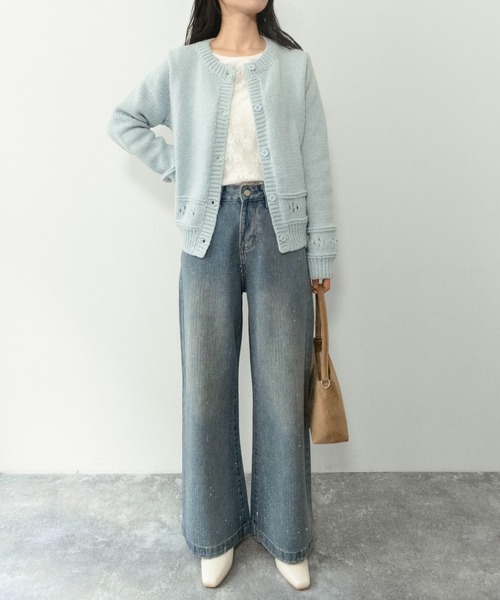 on:nue(オンニュ)の「【on:nue】パンチングニットカーディガン(カーディガン/ボレロ・レディース・アイボリー/スカイブルー・FREE)」の20枚目の写真