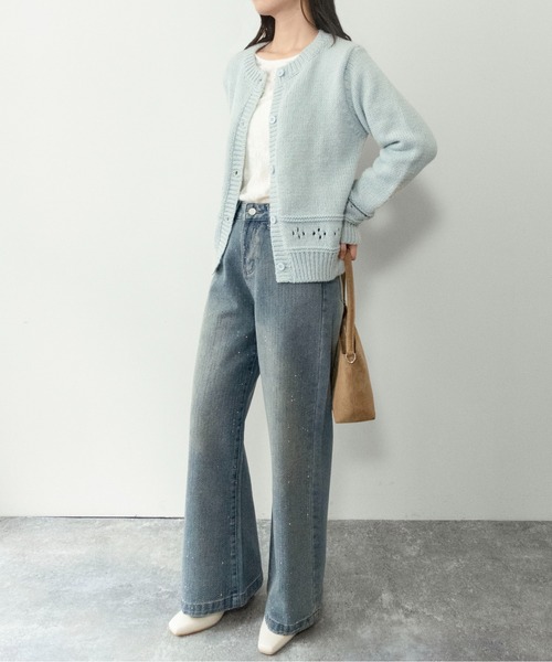 on:nue(オンニュ)の「【on:nue】パンチングニットカーディガン(カーディガン/ボレロ・レディース・アイボリー/スカイブルー・FREE)」の21枚目の写真