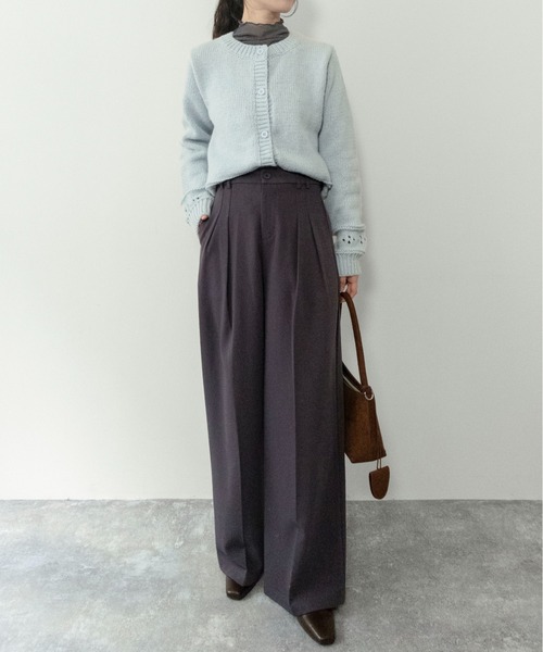 on:nue(オンニュ)の「【on:nue】パンチングニットカーディガン(カーディガン/ボレロ・レディース・アイボリー/スカイブルー・FREE)」の8枚目の写真