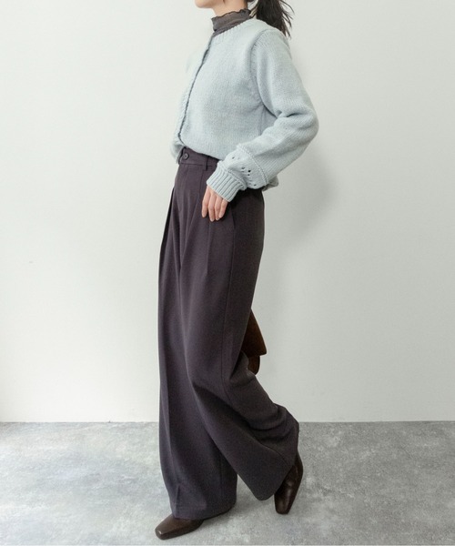 on:nue(オンニュ)の「【on:nue】パンチングニットカーディガン(カーディガン/ボレロ・レディース・アイボリー/スカイブルー・FREE)」の9枚目の写真