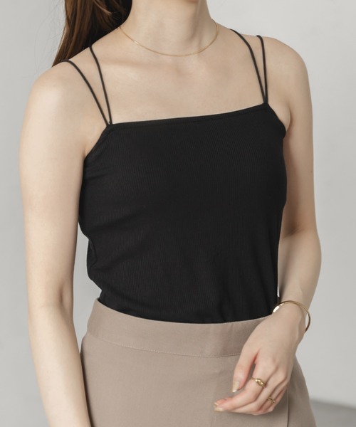 raffime(ラフィミー)の「丈アソートダブルストラップカップ付きキャミソール(キャミソール・レディース・アイボリー/ブラック系その他/モカ/ホワイト系その他2/ブラウン系その他/ブラック・フリー)」の3枚目の写真