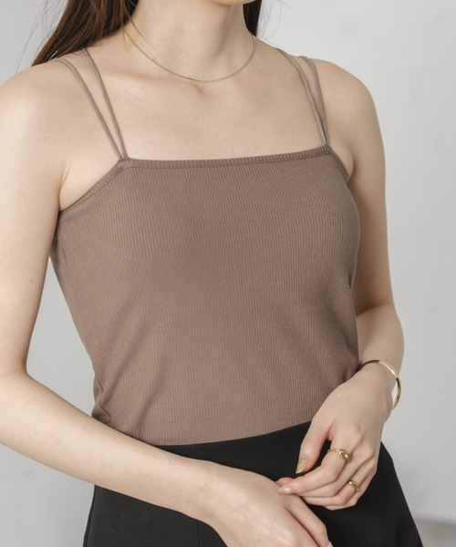raffime(ラフィミー)の「丈アソートダブルストラップカップ付きキャミソール(キャミソール・レディース・アイボリー/ブラック系その他/モカ/ホワイト系その他2/ブラウン系その他/ブラック・フリー)」の5枚目の写真