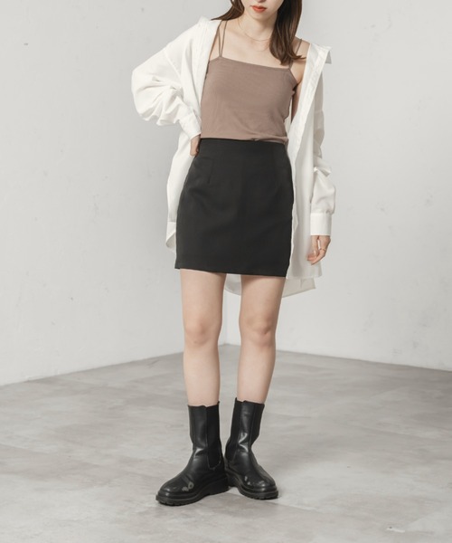 raffime(ラフィミー)の「丈アソートダブルストラップカップ付きキャミソール(キャミソール・レディース・アイボリー/ブラック系その他/モカ/ホワイト系その他2/ブラウン系その他/ブラック・フリー)」の8枚目の写真