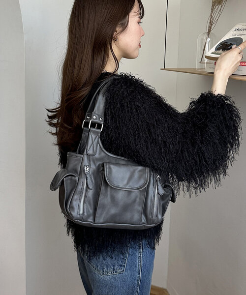 アウトポケットジップ使いバッグ（ショルダーバッグ）｜DISCOAT