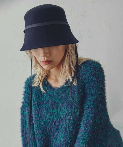 ROSE BUD（ローズバッド）の「リボン付きベルハット（ハット・レディース・ベージュ/ネイビー・ONE SIZE）」の2枚目の写真