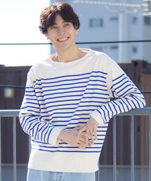 coca（coca）（コカ）の「ヘビーウェイトパネルボーダーボートネックロングTシャツ（Tシャツ/カットソー）」