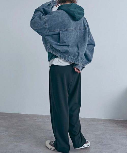 Social GIRL（ソーシャルガール）の「ボリューム袖 ショート丈 カットオフ ノーカラーデニムジャケット Gジャン（デニムジャケット・レディース・ブラック/ライトブルー/ブルー・M/L）」の21枚目の写真