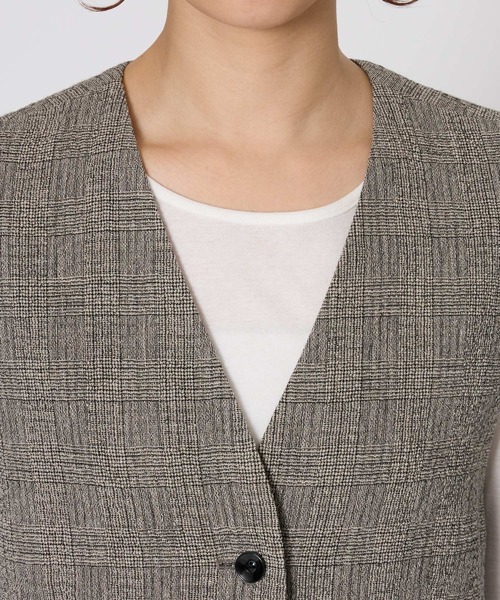 BABYLONE（バビロン）の「クレープリネンチェックベスト（ベスト・レディース・ブラック・フリー）」の17枚目の写真