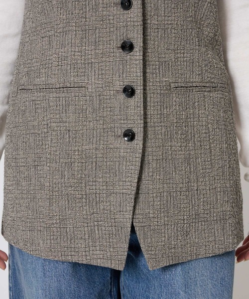 BABYLONE（バビロン）の「クレープリネンチェックベスト（ベスト・レディース・ブラック・フリー）」の21枚目の写真