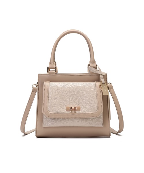 MERCURYDUO（マーキュリーデュオ）の「【MERCURYDUO/マーキュリーデュオ】メタリッククラック調型押し フラップハンドバッグ（ハンドバッグ・レディース・グレイッシュベージュ/アイボリー/ブラック・FREE）」の19枚目の写真