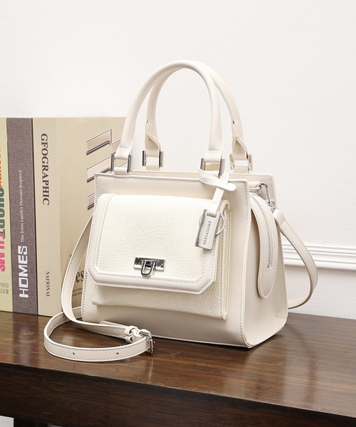 MERCURYDUO（マーキュリーデュオ）の「【MERCURYDUO/マーキュリーデュオ】メタリッククラック調型押し フラップハンドバッグ（ハンドバッグ・レディース・グレイッシュベージュ/アイボリー/ブラック・FREE）」の22枚目の写真