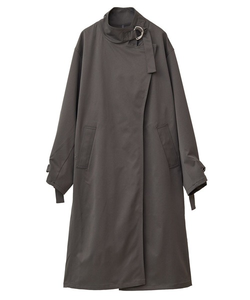 AMERICAN HOLIC（アメリカンホリック）の「スタンドカラーニュアンスロングコート（トレンチコート・レディース・チャコールグレー/ベージュ・M/L）」の8枚目の写真