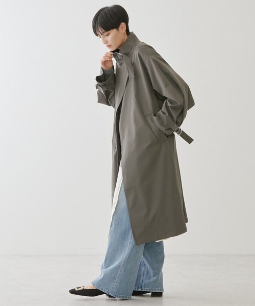AMERICAN HOLIC（アメリカンホリック）の「スタンドカラーニュアンスロングコート（トレンチコート・レディース・チャコールグレー/ベージュ・M/L）」の18枚目の写真