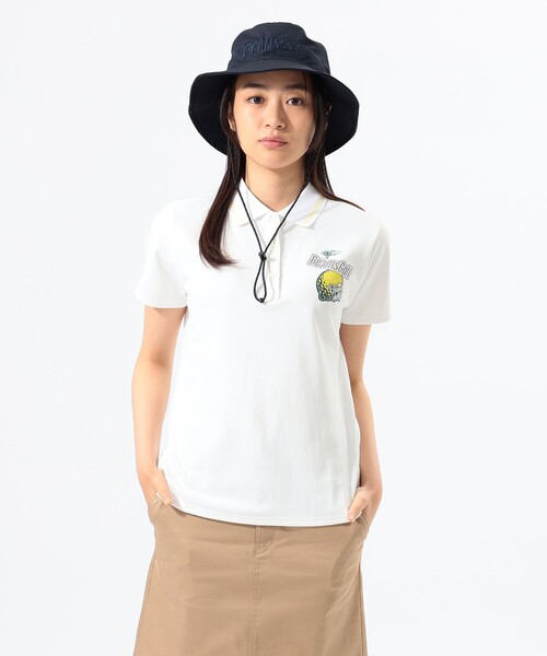 【お気に入り】 LABEL WOMEN〉ORANGE / ポロシャツ（ポロシャツ レモンロゴ レディースウェア