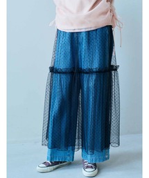 MEDE19F | ＭＥＤＥ１９Ｆ　ドットチュールオーバースカート〈ブラック〉(スカート)