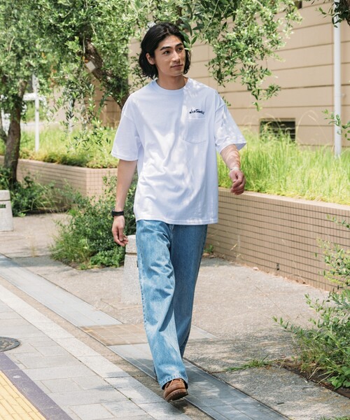 FREAK'S STORE（フリークスストア）の「限定展開 WILD THINGS×FREAK'S STORE/ワイルドシングス 別注 バックプリント クルーネック ポケットTシャツ（Tシャツ/カットソー・メンズ・ブラック/グレイッシュベージュ/アッシュグレー/ネイビー/ホワイト・LARGE/MEDIUM/SMALL）」の19枚目の写真