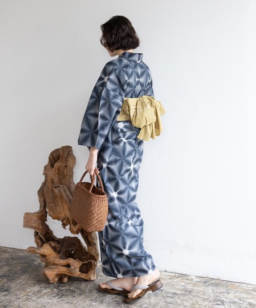よしーさ　有松絞り　リスとどんぐり　レア柄　絞り浴衣 230322yukata5-11.jpg