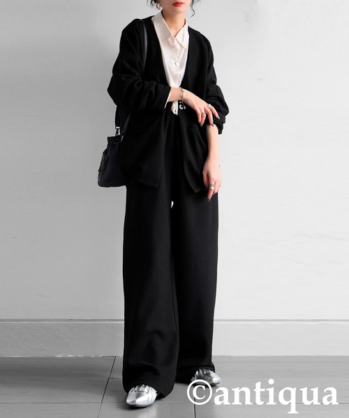 antiqua(アンティカ)の「ポンチノーカラージャケット(その他アウター・レディース・ブラウン系その他/ブラック・ONESIZE)」の7枚目の写真
