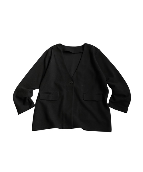 antiqua(アンティカ)の「ポンチノーカラージャケット(その他アウター・レディース・ブラウン系その他/ブラック・ONESIZE)」の13枚目の写真
