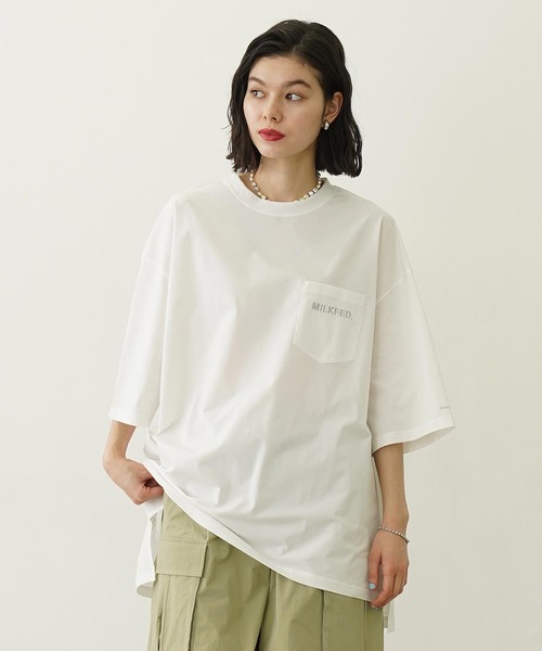 Ocean Pacific（オーシャンパシフィック）の「MILKFED. ×OP RASH GUARD POCKET TEE（ラッシュガード・レディース・ホワイト/ブラック/ネイビー・ONE SIZE）」の2枚目の写真