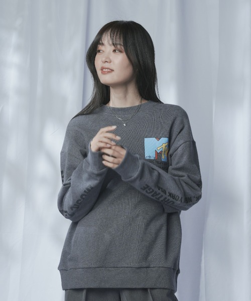 Manhattan Portage（マンハッタンポーテージ）の「Sweat Trainer MTV（Tシャツ/カットソー・メンズ・オートミール/ヘザーチャコール・SMALL/MEDIUM/LARGE/X-LARGE）」の15枚目の写真