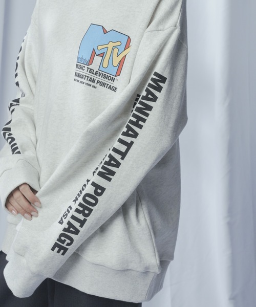 Manhattan Portage（マンハッタンポーテージ）の「Sweat Trainer MTV（Tシャツ/カットソー・メンズ・オートミール/ヘザーチャコール・SMALL/MEDIUM/LARGE/X-LARGE）」の21枚目の写真