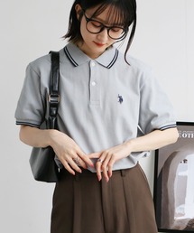 U.S. POLO ASSN.（ユーエスポロアッスン）の「【U.S. POLO ASSN./ユーエスポロアッスン】ワンポイントポニー刺繍 リブライン 綿100% 鹿の子 半袖ポロシャツ（ポロシャツ）」