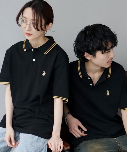 U.S. POLO ASSN.(ユーエスポロアッスン)の「【U.S. POLO ASSN./ユーエスポロアッスン】ワンポイントポニー刺繍 リブライン 綿100% 鹿の子 半袖ポロシャツ(ポロシャツ・メンズ・ダークブラウン/ネイビー/グリーン/アイボリー/ブラック×ホワイト/ブルーグレー/キャメル/ブラック×ゴールド/サーモンピンク/スミクロ/ブラック×カーキ/ブラック系1/ネイビー系1/グレー・M/L/XL/S)」の1枚目の写真