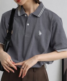 U.S. POLO ASSN.（ユーエスポロアッスン）の「【U.S. POLO ASSN. ユーエスポロアッスン】ワンポイントポニー刺繍 リブライン 綿100% 鹿の子 半袖ポロシャツ（ポロシャツ）」