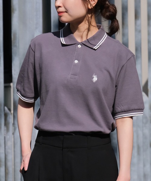 U.S. POLO ASSN.(ユーエスポロアッスン)の「【U.S. POLO ASSN./ユーエスポロアッスン】ワンポイントポニー刺繍 リブライン 綿100% 鹿の子 半袖ポロシャツ(ポロシャツ・メンズ・ダークブラウン/ネイビー/グリーン/アイボリー/ブラック×ホワイト/ブルーグレー/キャメル/ブラック×ゴールド/サーモンピンク/スミクロ/ブラック×カーキ/ブラック系1/ネイビー系1/グレー・M/L/XL/S)」の4枚目の写真