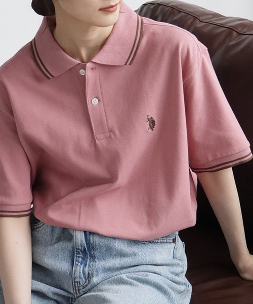 U.S. POLO ASSN.(ユーエスポロアッスン)の「【U.S. POLO ASSN./ユーエスポロアッスン】ワンポイントポニー刺繍 リブライン 綿100% 鹿の子 半袖ポロシャツ(ポロシャツ・メンズ・ダークブラウン/ネイビー/グリーン/アイボリー/ブラック×ホワイト/ブルーグレー/キャメル/ブラック×ゴールド/サーモンピンク/スミクロ/ブラック×カーキ/ブラック系1/ネイビー系1/グレー・M/L/XL/S)」の14枚目の写真