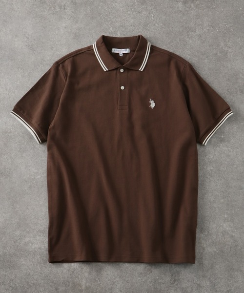 U.S. POLO ASSN.(ユーエスポロアッスン)の「【U.S. POLO ASSN./ユーエスポロアッスン】ワンポイントポニー刺繍 リブライン 綿100% 鹿の子 半袖ポロシャツ(ポロシャツ・メンズ・ダークブラウン/ネイビー/グリーン/アイボリー/ブラック×ホワイト/ブルーグレー/キャメル/ブラック×ゴールド/サーモンピンク/スミクロ/ブラック×カーキ/ブラック系1/ネイビー系1/グレー・M/L/XL/S)」の19枚目の写真