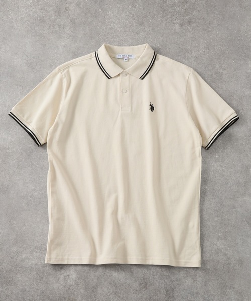 U.S. POLO ASSN.(ユーエスポロアッスン)の「【U.S. POLO ASSN./ユーエスポロアッスン】ワンポイントポニー刺繍 リブライン 綿100% 鹿の子 半袖ポロシャツ(ポロシャツ・メンズ・ダークブラウン/ネイビー/グリーン/アイボリー/ブラック×ホワイト/ブルーグレー/キャメル/ブラック×ゴールド/サーモンピンク/スミクロ/ブラック×カーキ/ブラック系1/ネイビー系1/グレー・M/L/XL/S)」の18枚目の写真