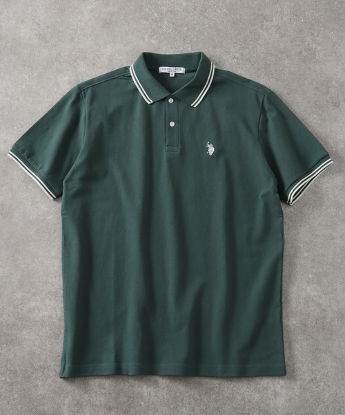 U.S. POLO ASSN.(ユーエスポロアッスン)の「【U.S. POLO ASSN./ユーエスポロアッスン】ワンポイントポニー刺繍 リブライン 綿100% 鹿の子 半袖ポロシャツ(ポロシャツ・メンズ・ダークブラウン/ネイビー/グリーン/アイボリー/ブラック×ホワイト/ブルーグレー/キャメル/ブラック×ゴールド/サーモンピンク/スミクロ/ブラック×カーキ/ブラック系1/ネイビー系1/グレー・M/L/XL/S)」の20枚目の写真