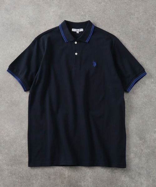 U.S. POLO ASSN.(ユーエスポロアッスン)の「【U.S. POLO ASSN./ユーエスポロアッスン】ワンポイントポニー刺繍 リブライン 綿100% 鹿の子 半袖ポロシャツ(ポロシャツ・メンズ・ダークブラウン/ネイビー/グリーン/アイボリー/ブラック×ホワイト/ブルーグレー/キャメル/ブラック×ゴールド/サーモンピンク/スミクロ/ブラック×カーキ/ブラック系1/ネイビー系1/グレー・M/L/XL/S)」の22枚目の写真