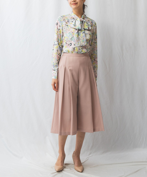 NARACAMICIE（ナラカミーチェ）の「【NARACAMICIE】花柄プリント長袖ボウタイブラウス（シャツ/ブラウス・レディース・ピンク/ブルー・S/L/XL/XXL/M）」の6枚目の写真